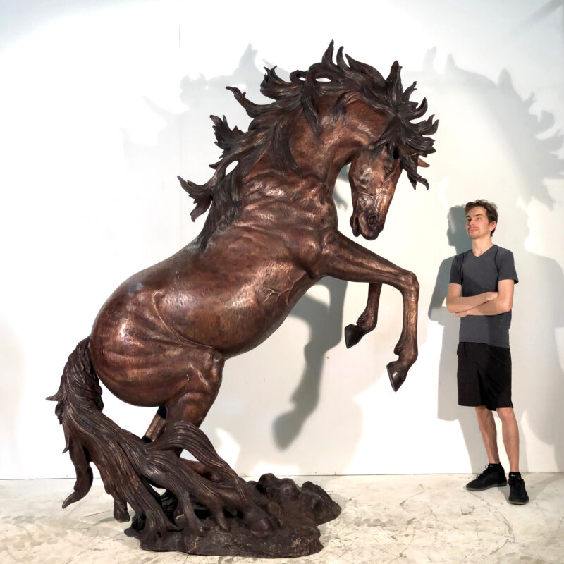 Bronze Statues - Rearing Bronze Horse - BS-1537 - Fine's Gallery, LLC.