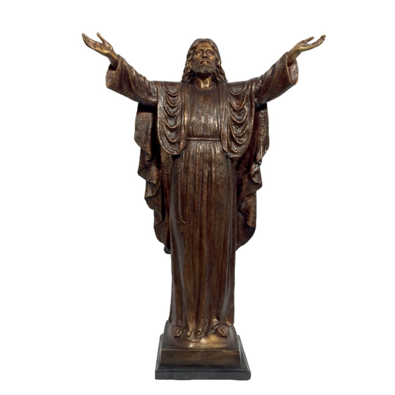 SRB029505 Bronze Jesus with Arms Open Sculpture Metropolitan Galleries Inc.