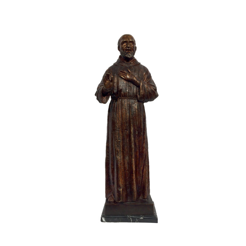 SRB029510 Bronze Saint Pio of Pietrelcina Table-top Sculpture by Metropolitan Galleries Inc