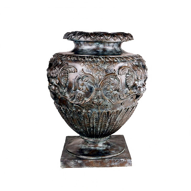 SRB85123 Bronze Floral Planter Urn by Metropolitan Galleries Inc