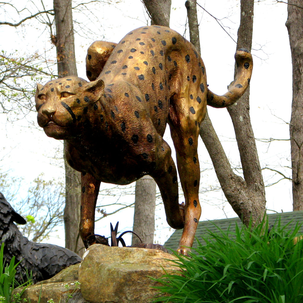 Large Iron Cheetah Garden Sculpture
