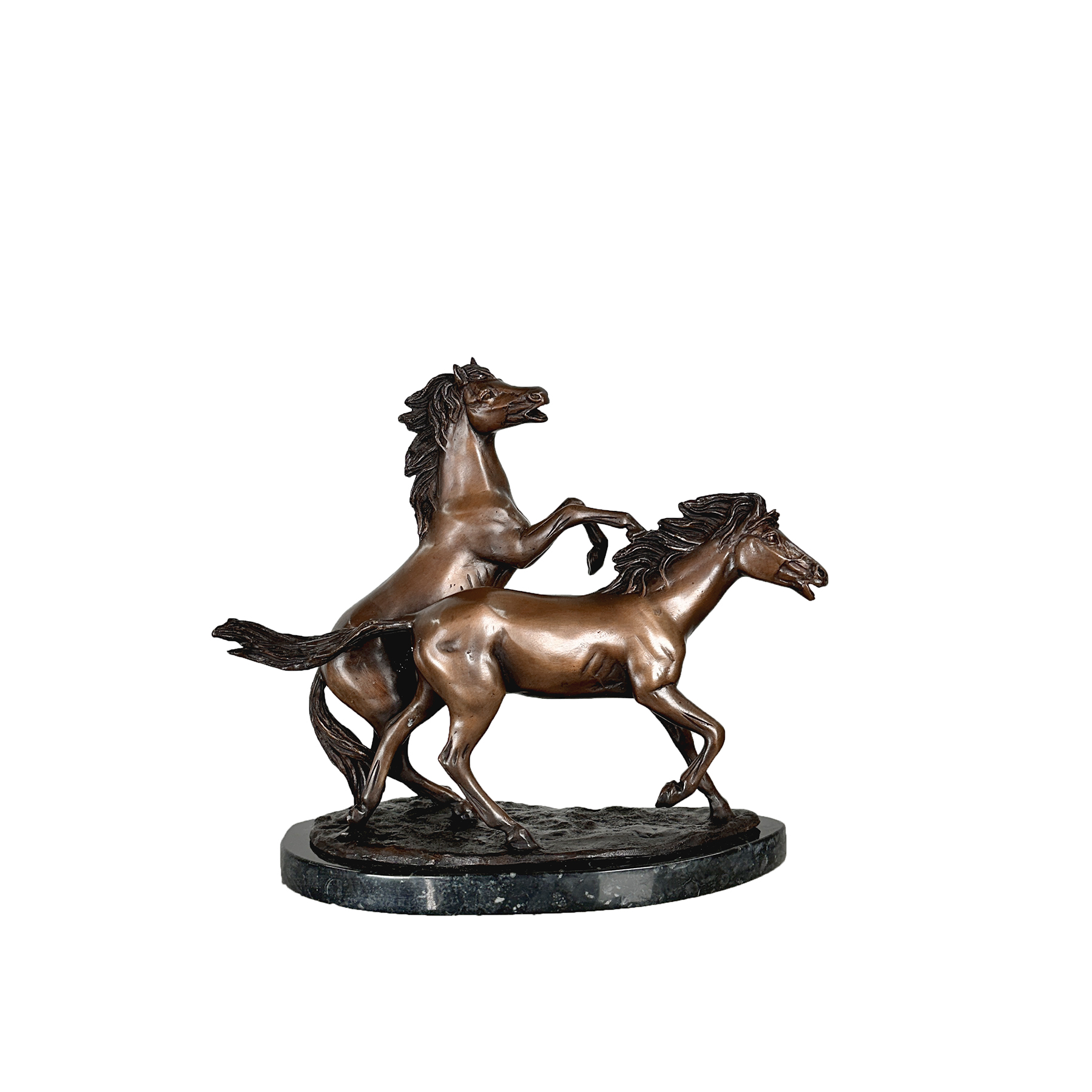 Bronze Two Horses Table-top Sculpture